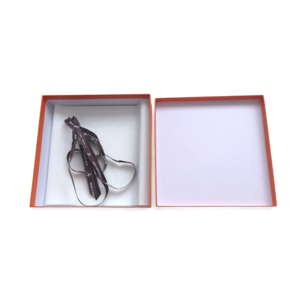 HERMES Authentic Orange Gift Box with Ribbon - Picture 7 of 8